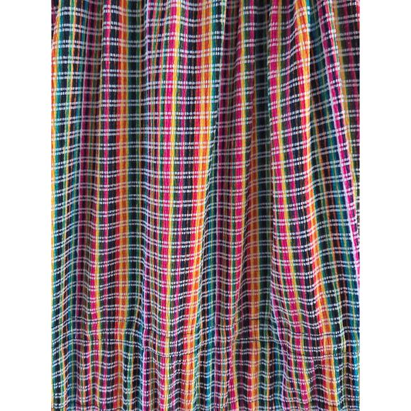 Zara Bright Multicolor Maxi Dress Tassel Straps Checkered Resort Beach Cover Up - Picture 10 of 13